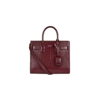 YSL SAC DE JOUR NANO BAG IN CROCODILE-EMBOSSED LEATHER 392035DND1N6475 (22*18*10.5cm)